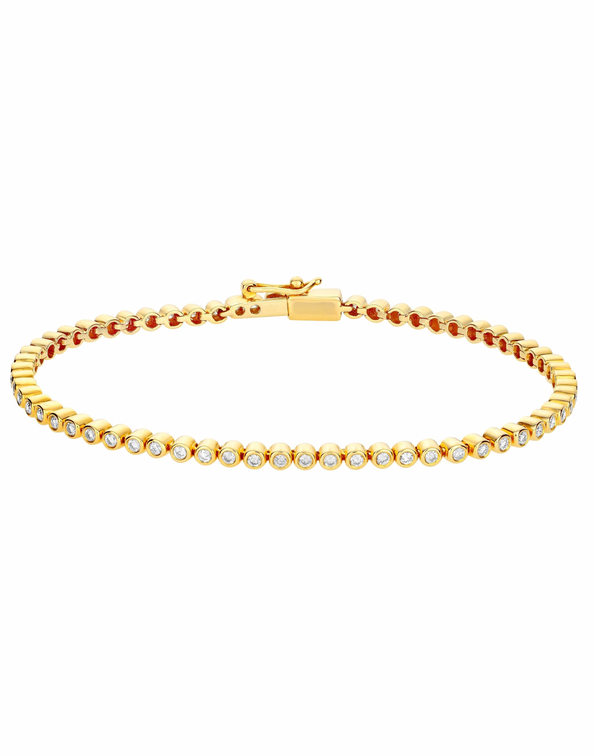 LUIS MORAIS-White Diamond Tennis Bracelet-YELLOW GOLD