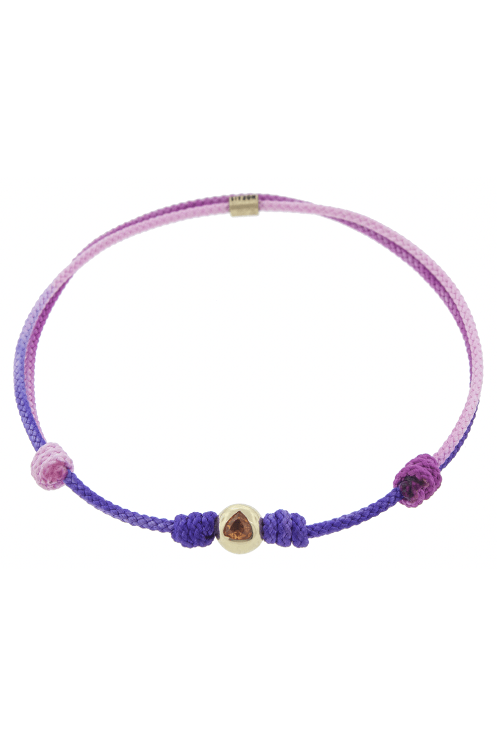 LUIS MORAIS-Pink Sapphire Trillion Cord Bracelet-YELLOW GOLD