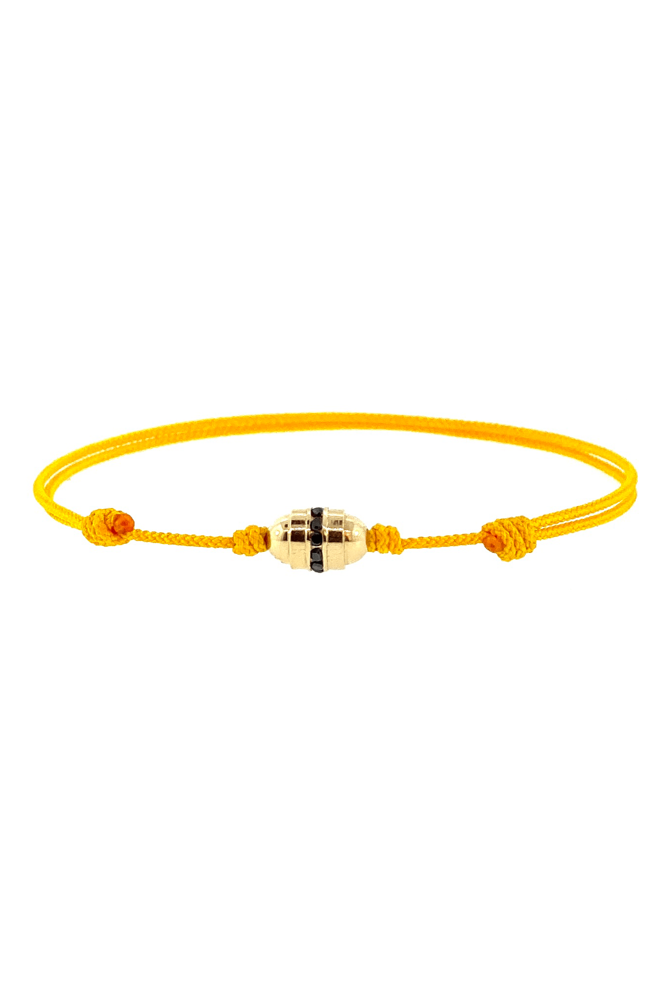 LUIS MORAIS-Black Diamond Yellow Cord Bracelet-YELLOW GOLD