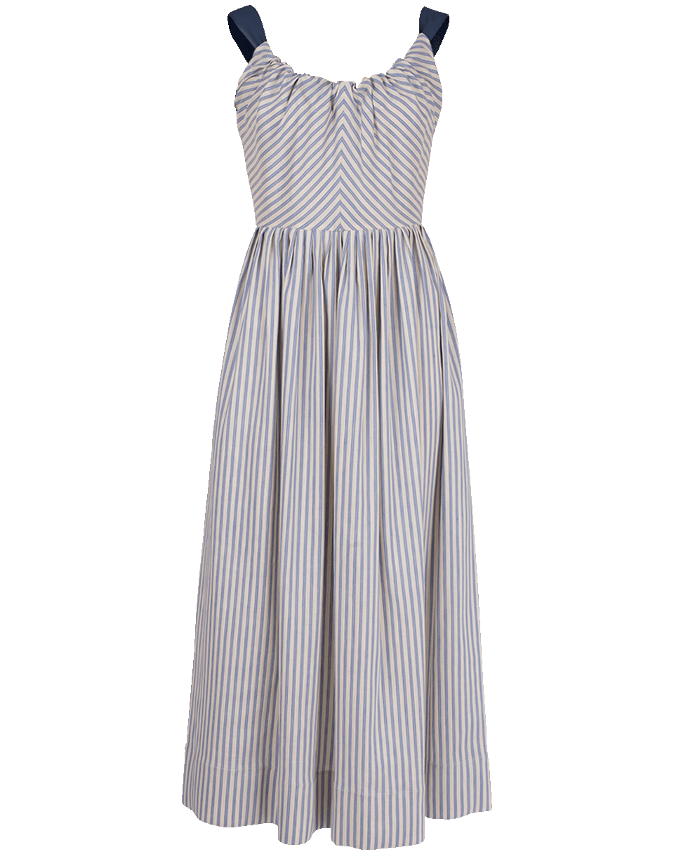 LUISA BECCARIA-Ribbon Straps Midi Dress-