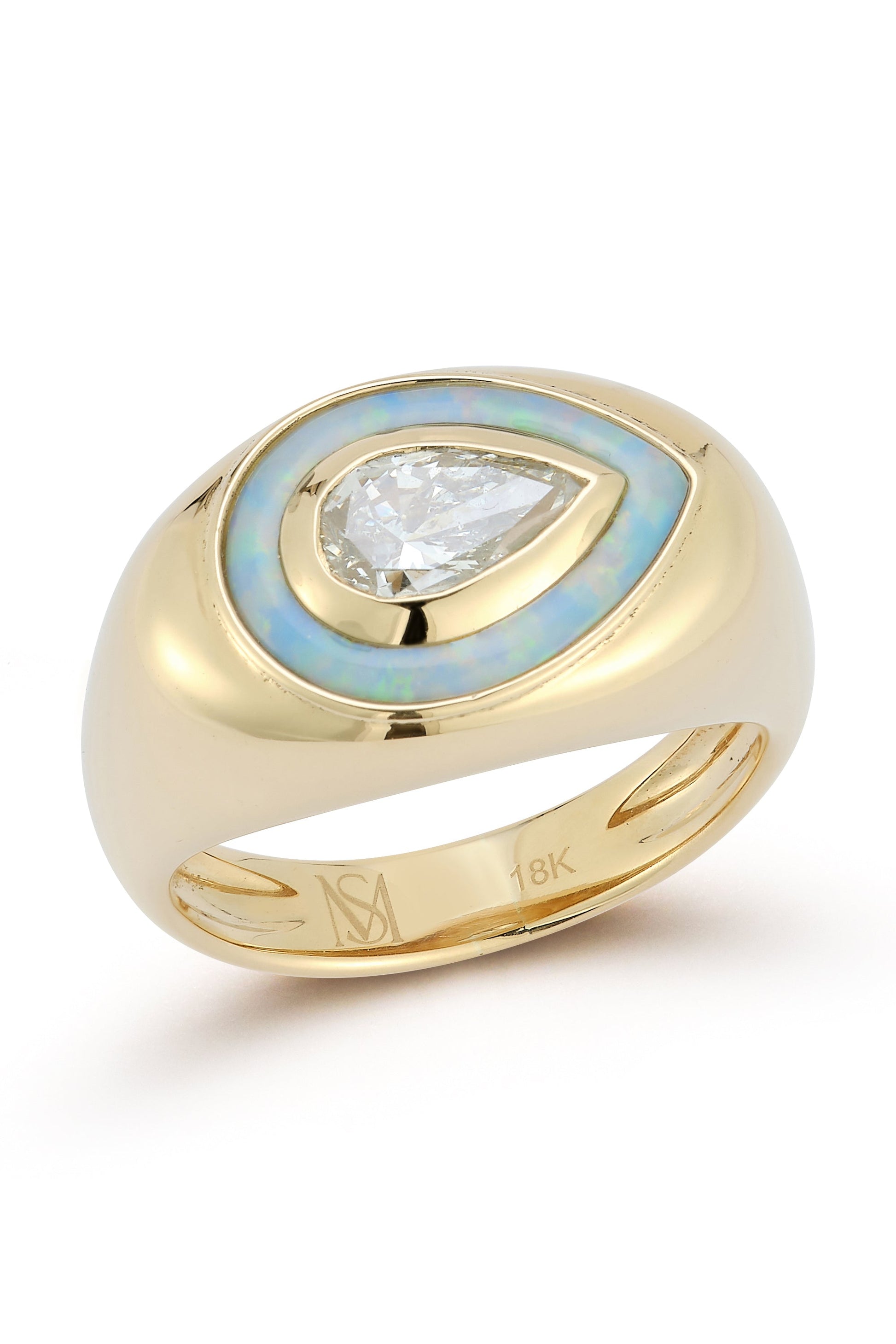 MAGGI SIMPKINS-Pear Shape Bubble Ring - Opal-YELLOW GOLD