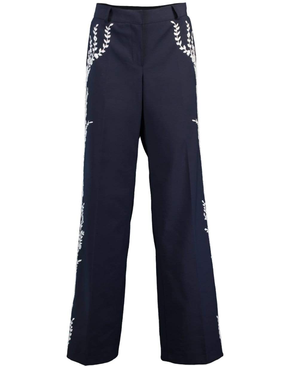 MAISON COMMON-Embroidered Linen Pant-
