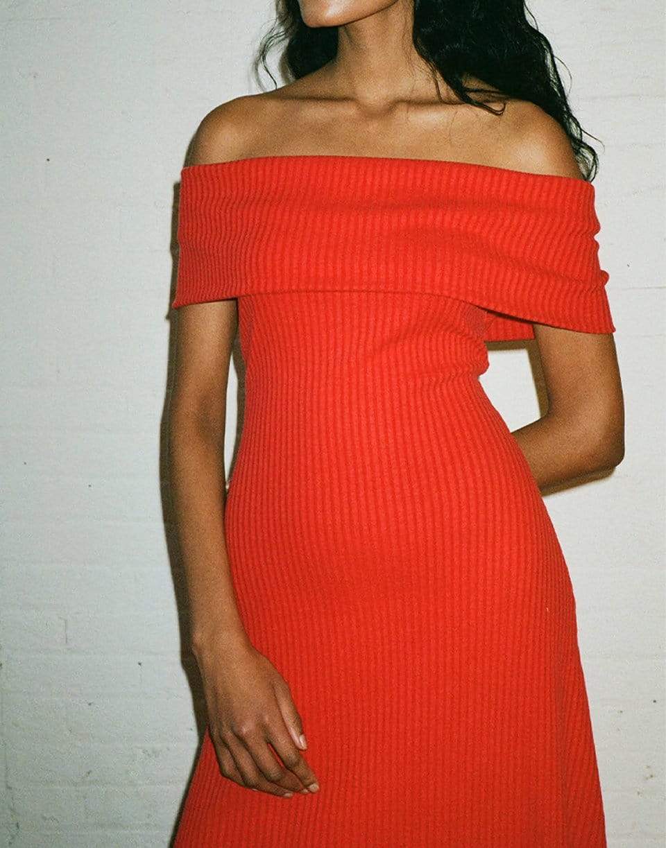 MARA HOFFMAN-Red Knit Imogen Dress-