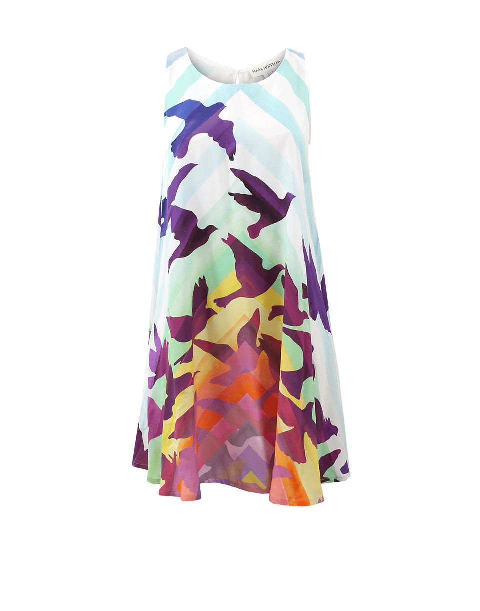 MARA HOFFMAN-Prismatic Swing Dress-WHITE