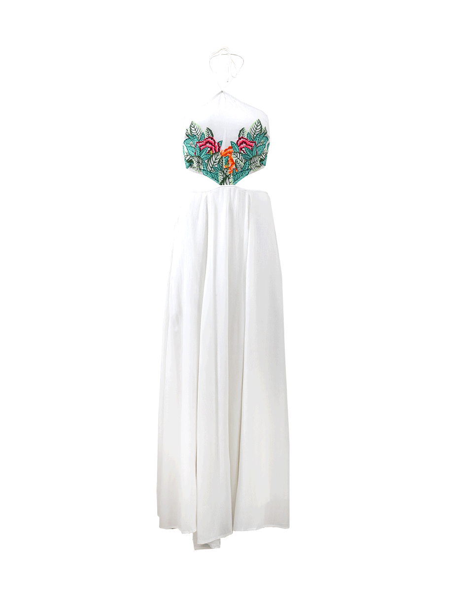 MARA HOFFMAN-Embroidered Cut Out Dress-WHITE