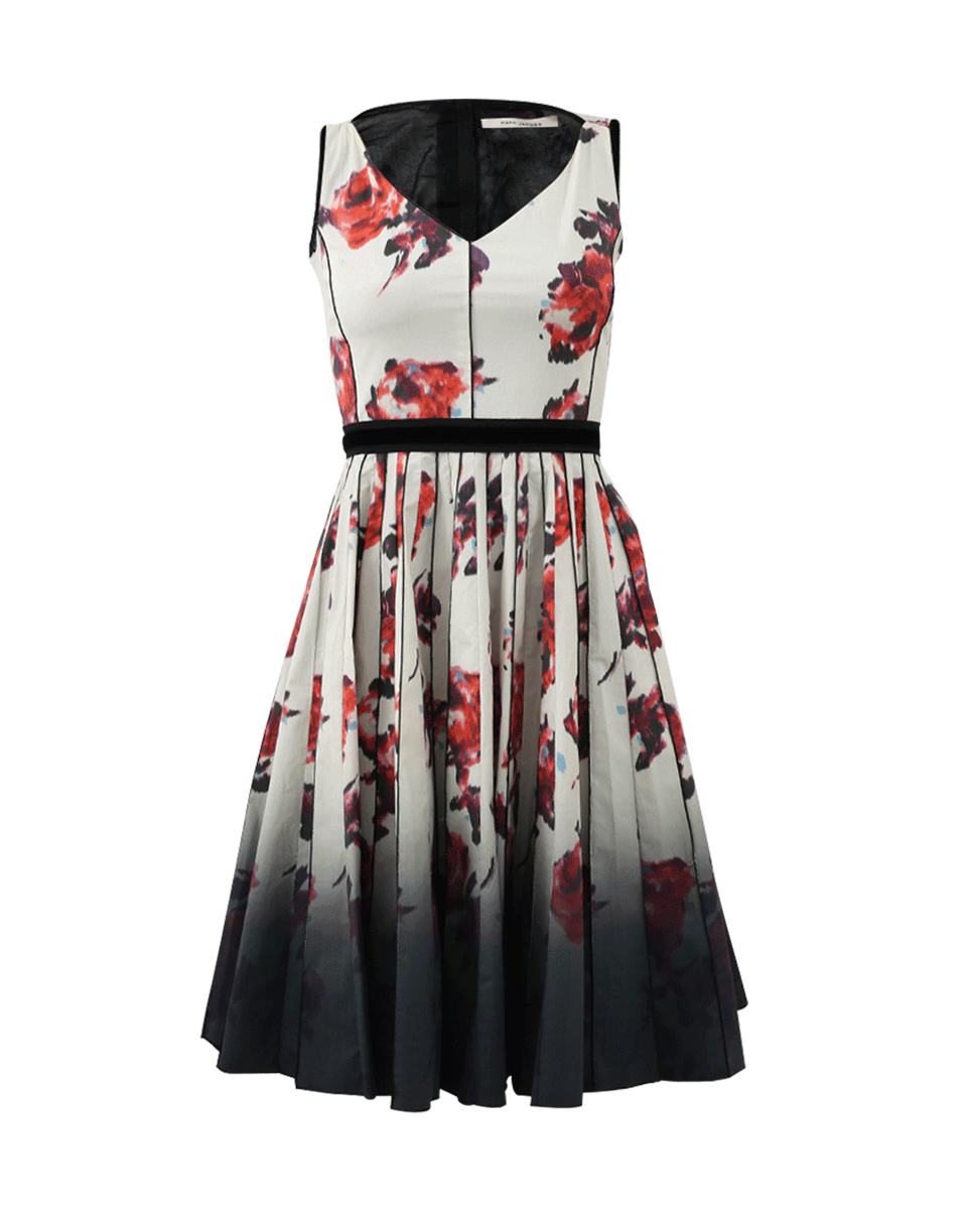 MARC JACOBS-Floral V-Neck Cotton Dress-