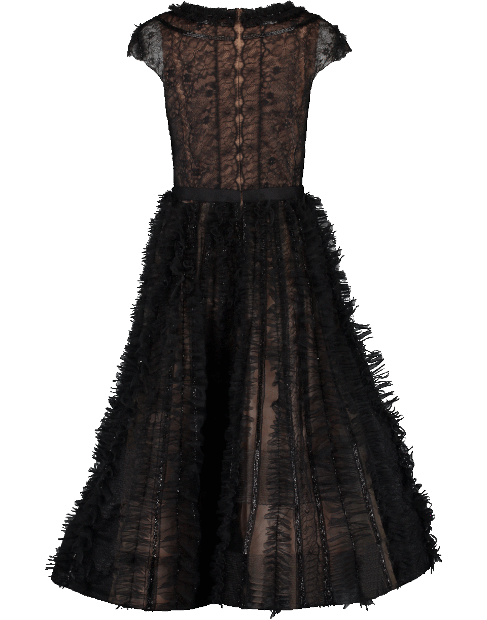 Plunge Neck Embellished Tulle Dress CLOTHINGDRESSCOCKTAIL MARCHESA   