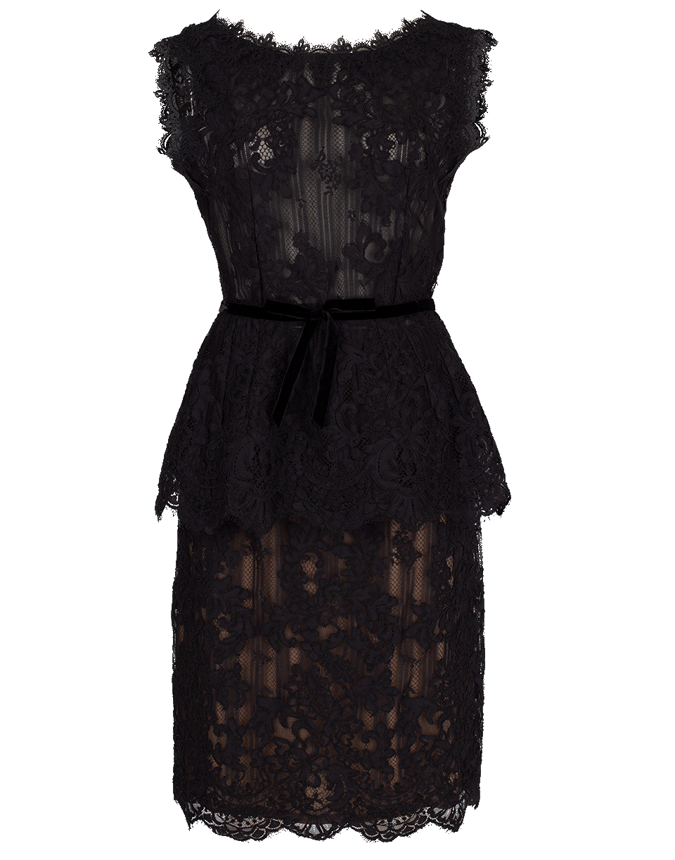 MARCHESA-Corded Lace Top And Skirt-