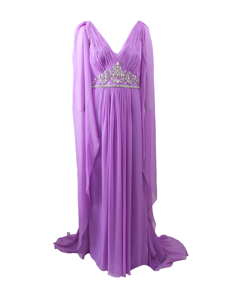 MARCHESA-Chiffon Caftan-PURPLE