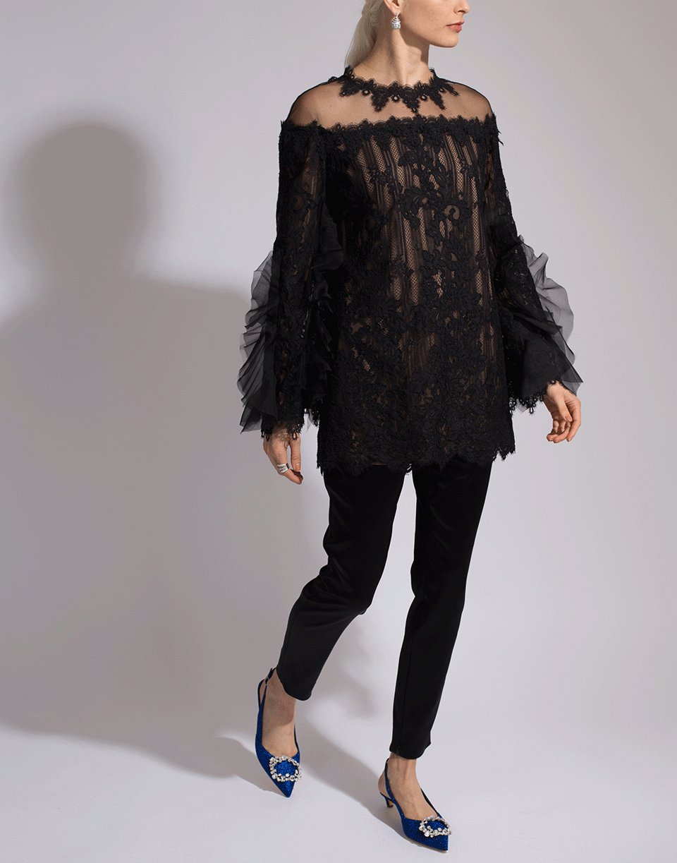 Bell Sleeve Corded Lace Tunic CLOTHINGTOPTUNIC MARCHESA   