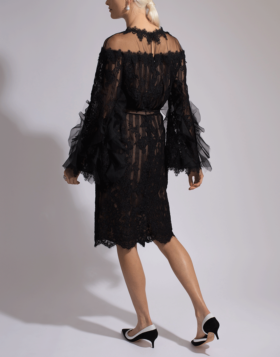 MARCHESA-Bell Sleeve Corded Lace Tunic-
