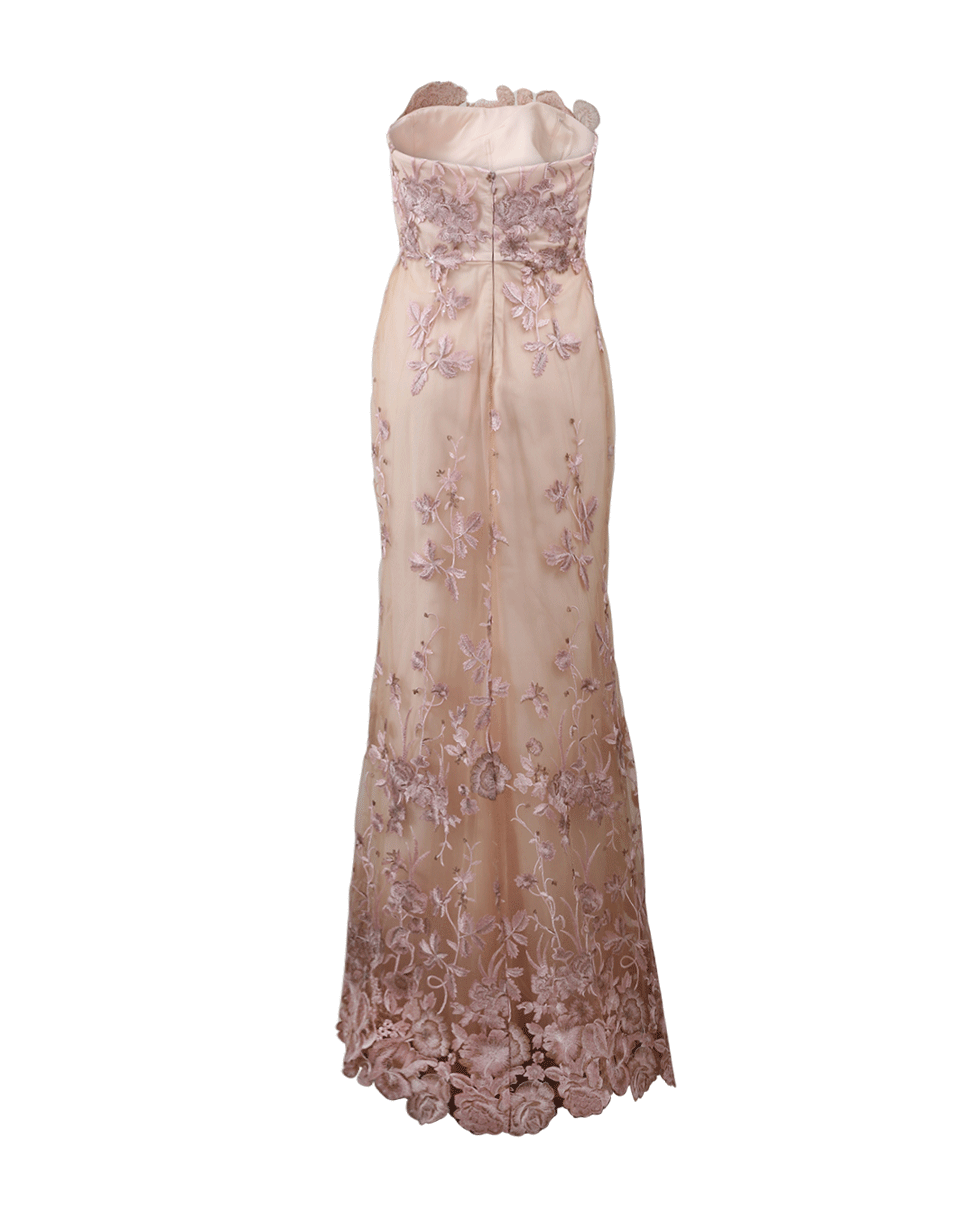 MARCHESA NOTTE-Embellished Floral Tulle Gown-