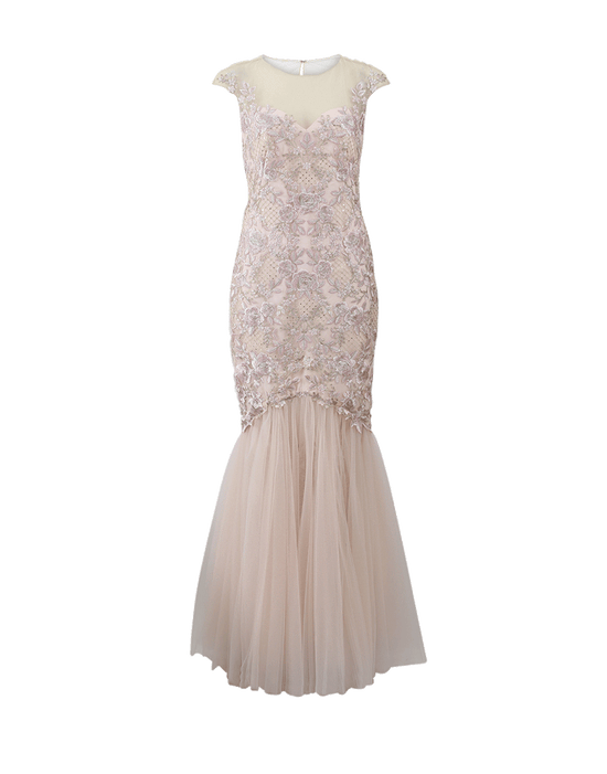 Floral Embroidered Gown – Marissa Collections