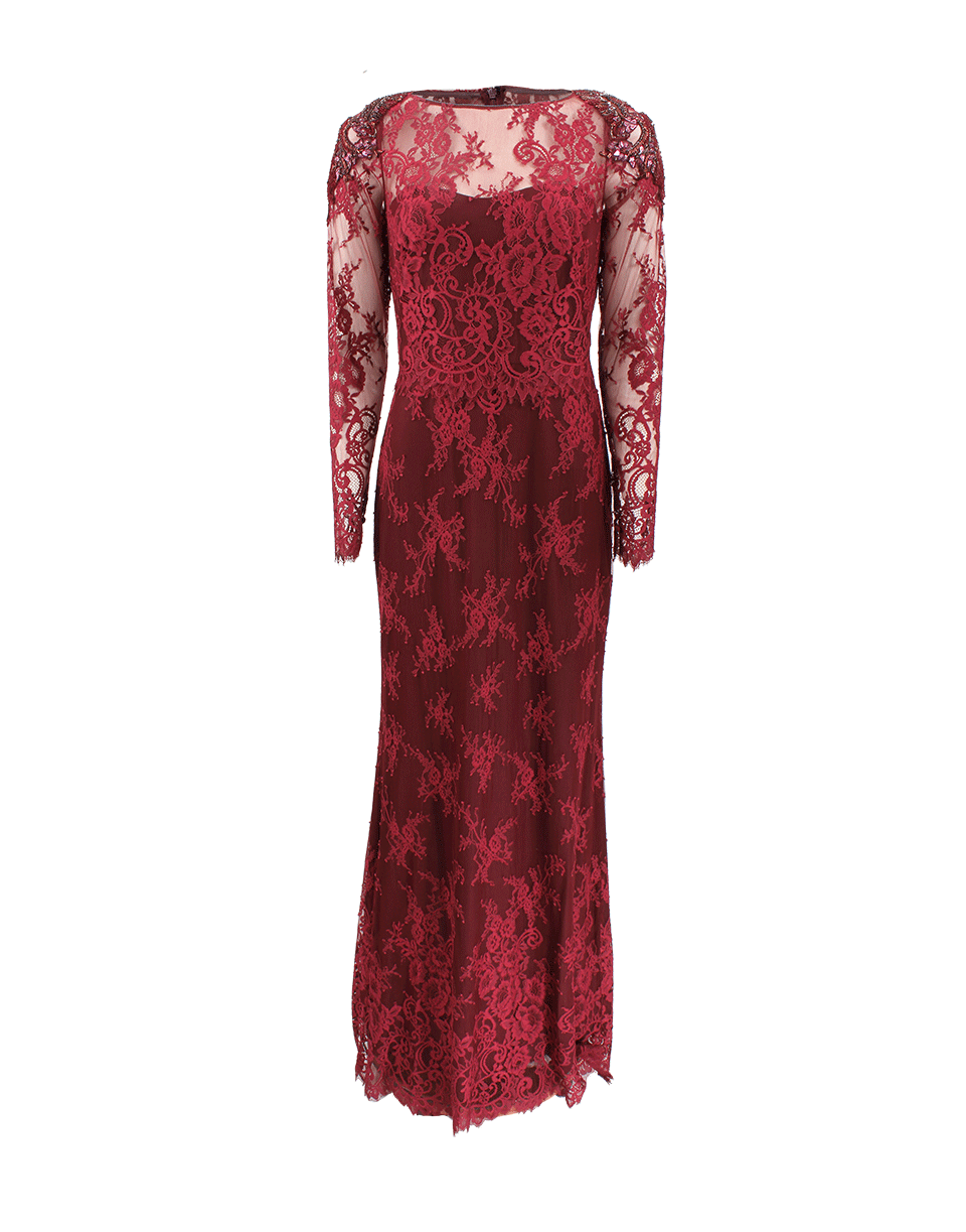 Lace Gown With Beaded Shoulder CLOTHINGDRESSGOWN MARCHESA NOTTE   