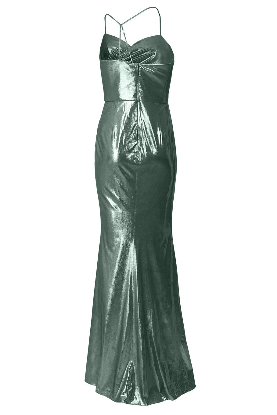 MARCHESA NOTTE-Metallic Gown With Slit-