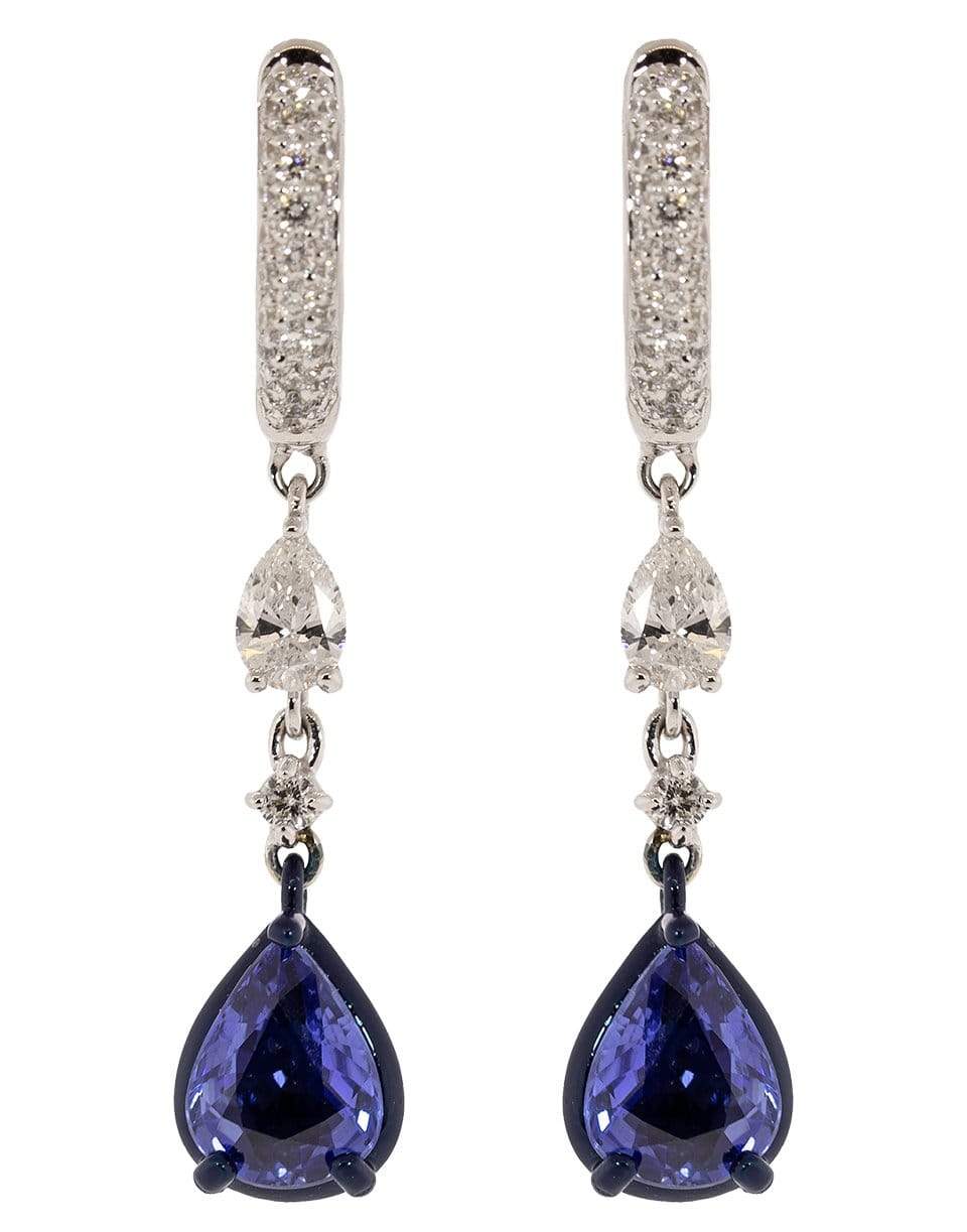 MARIANI-Blue Sapphire and Diamond Drop Earrings-WHITE GOLD