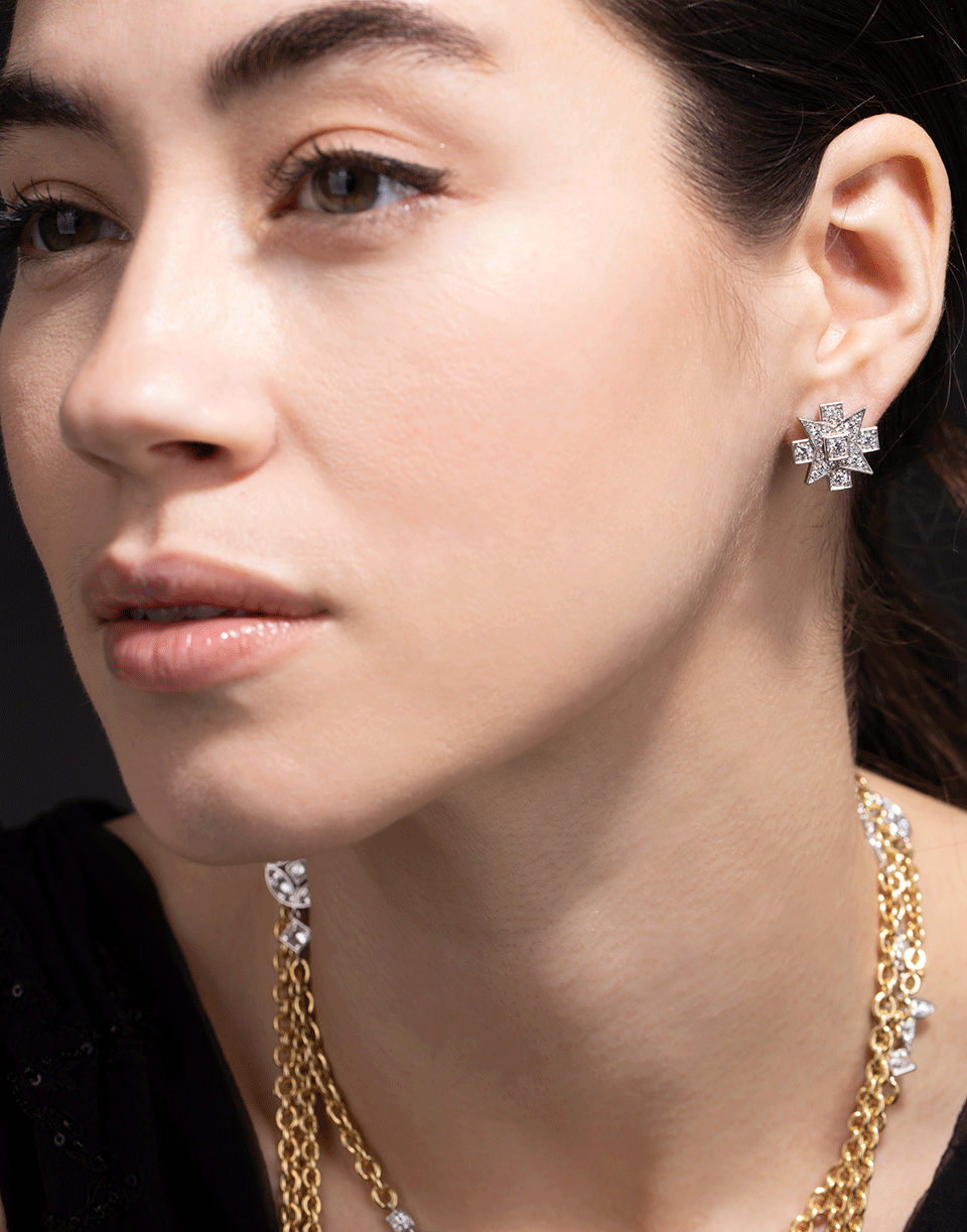 MARIANI-Maltese Diamond Earrings-WHITE GOLD