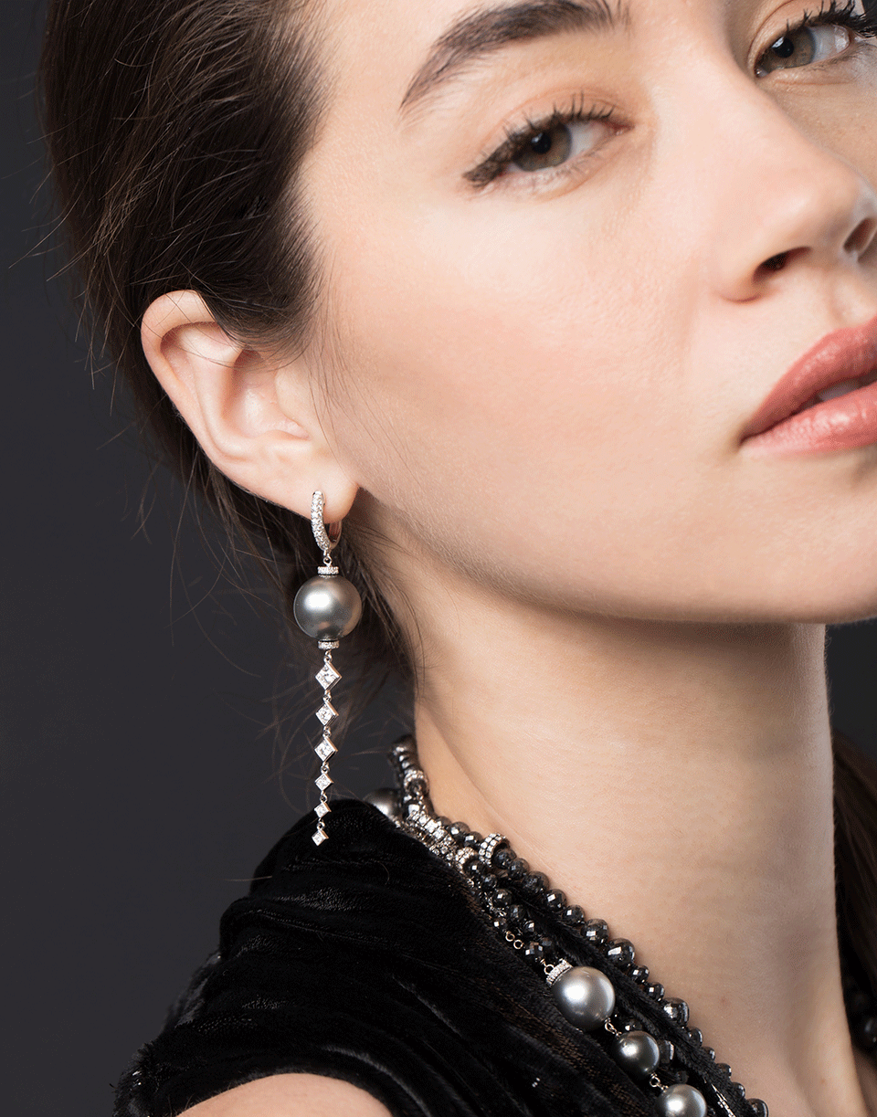 MARIANI-Mare Pearl and Diamond Drop Earrings-WHITE GOLD
