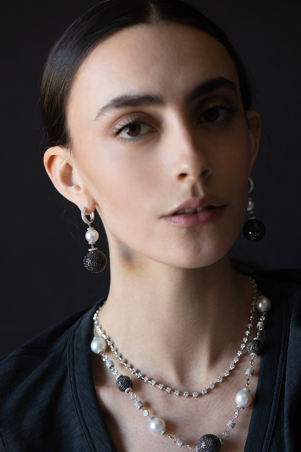 Diamond Pearl Earrings JEWELRYFINE JEWELEARRING MARIANI   