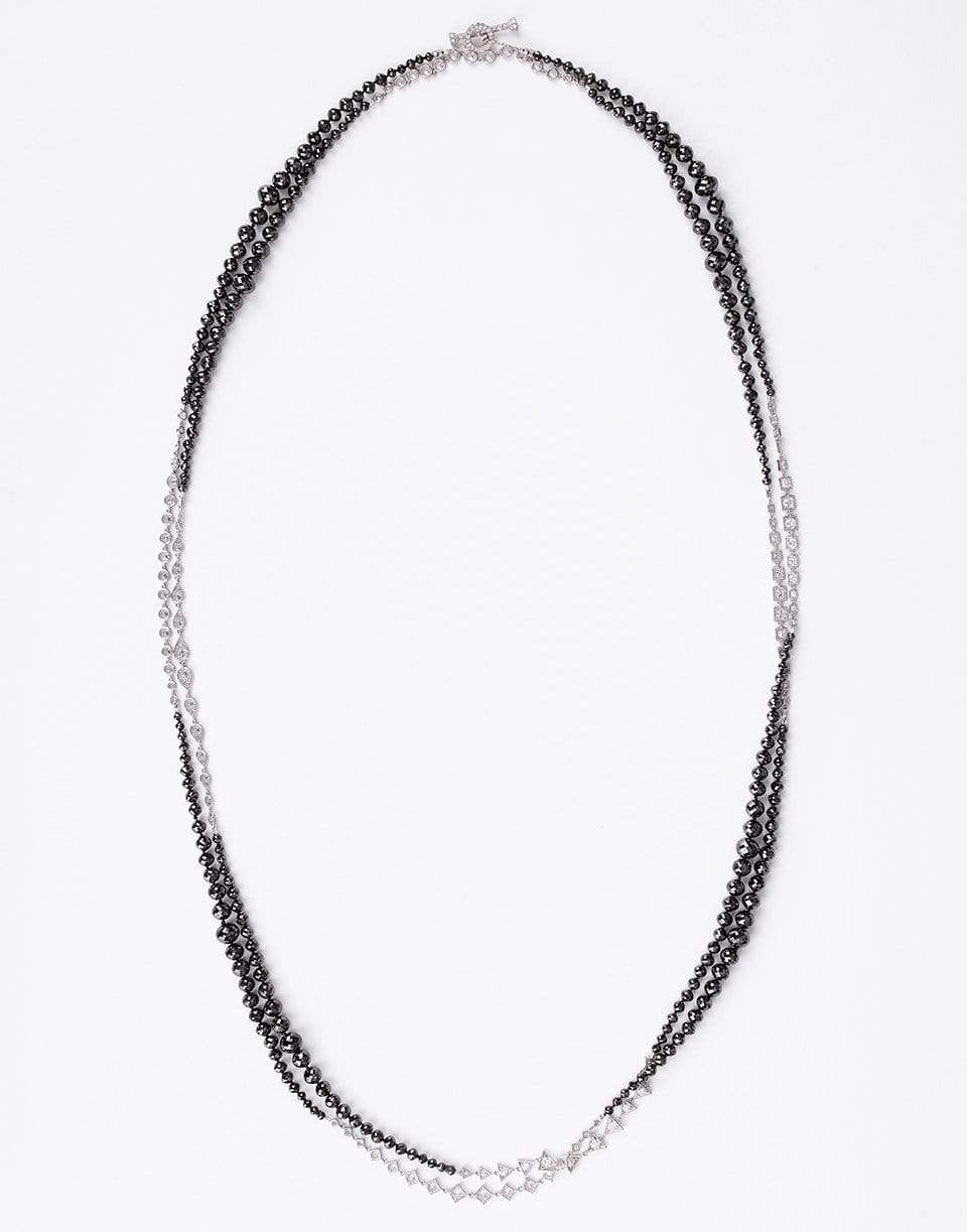 MARIANI-Sautoir Black Diamond Necklace-WHTGLD