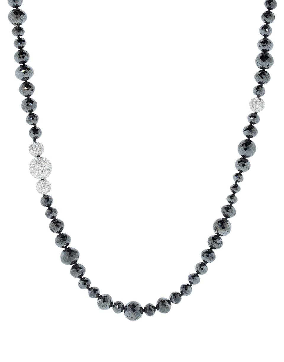 MARIANI-Wrap Black Diamond Necklace-WHTGLD