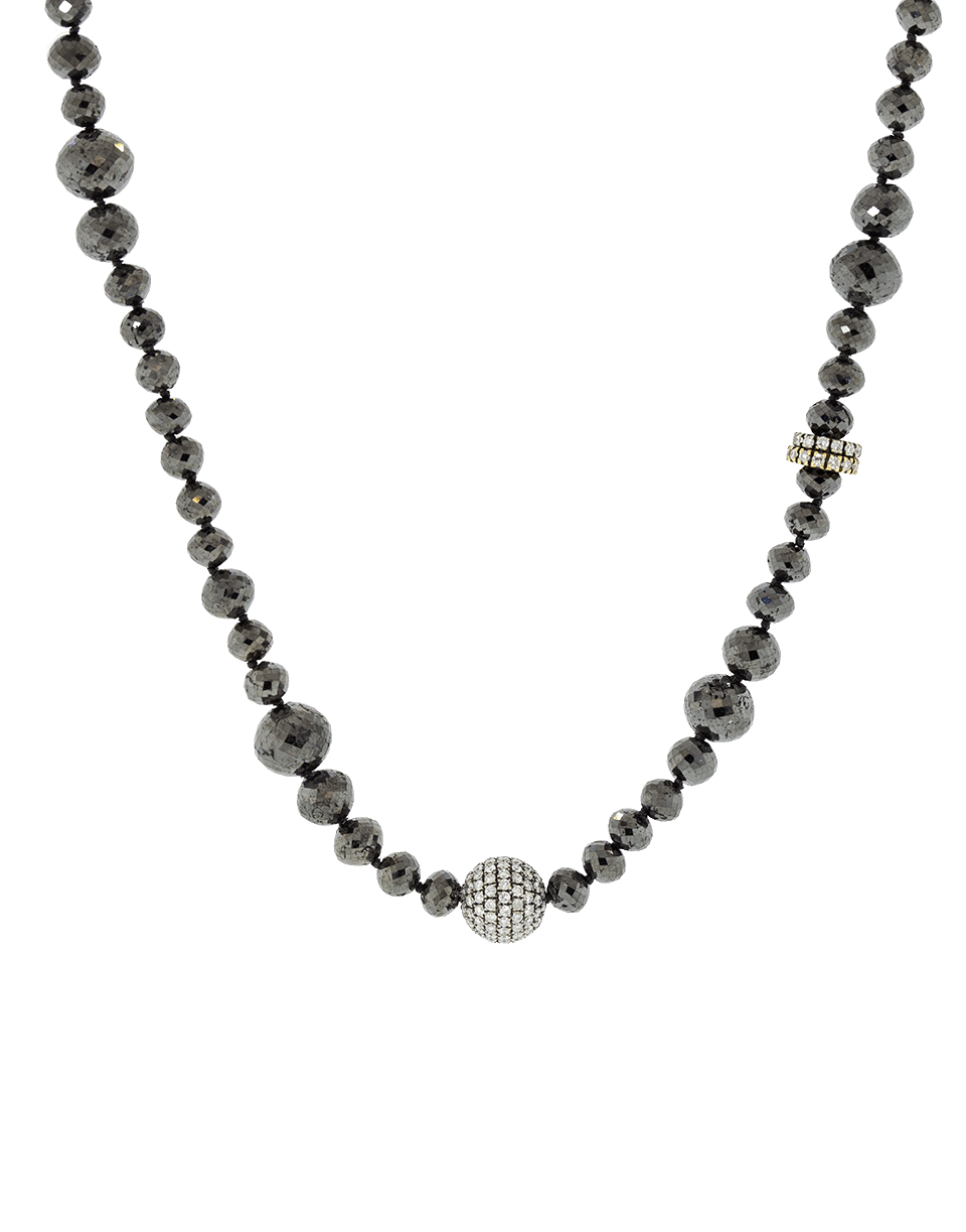 MARIANI-1878 White and Black Diamond Necklace-WHITE GOLD