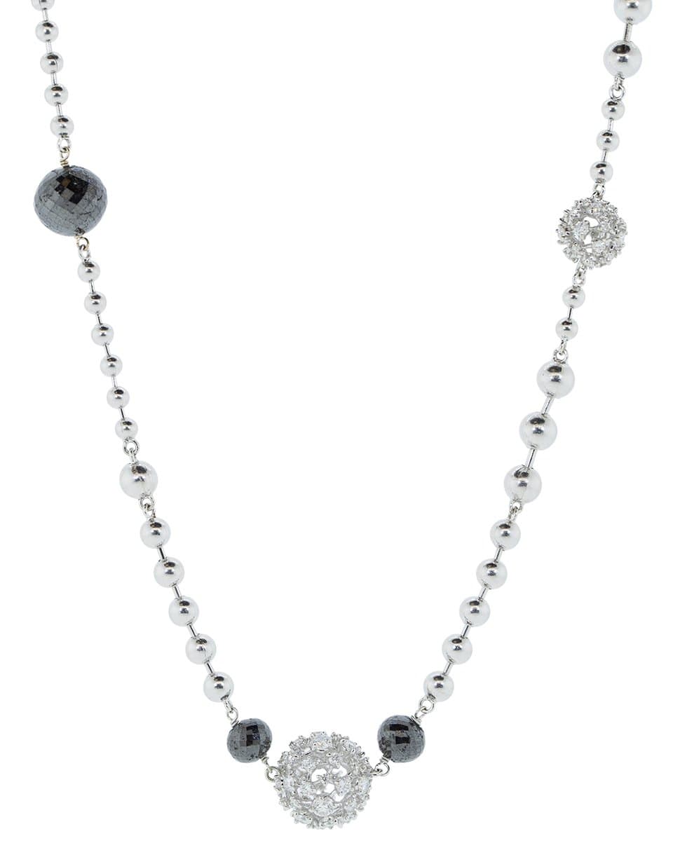 Black and White Diamond Ball Chain Necklace JEWELRYFINE JEWELNECKLACE O MARIANI   