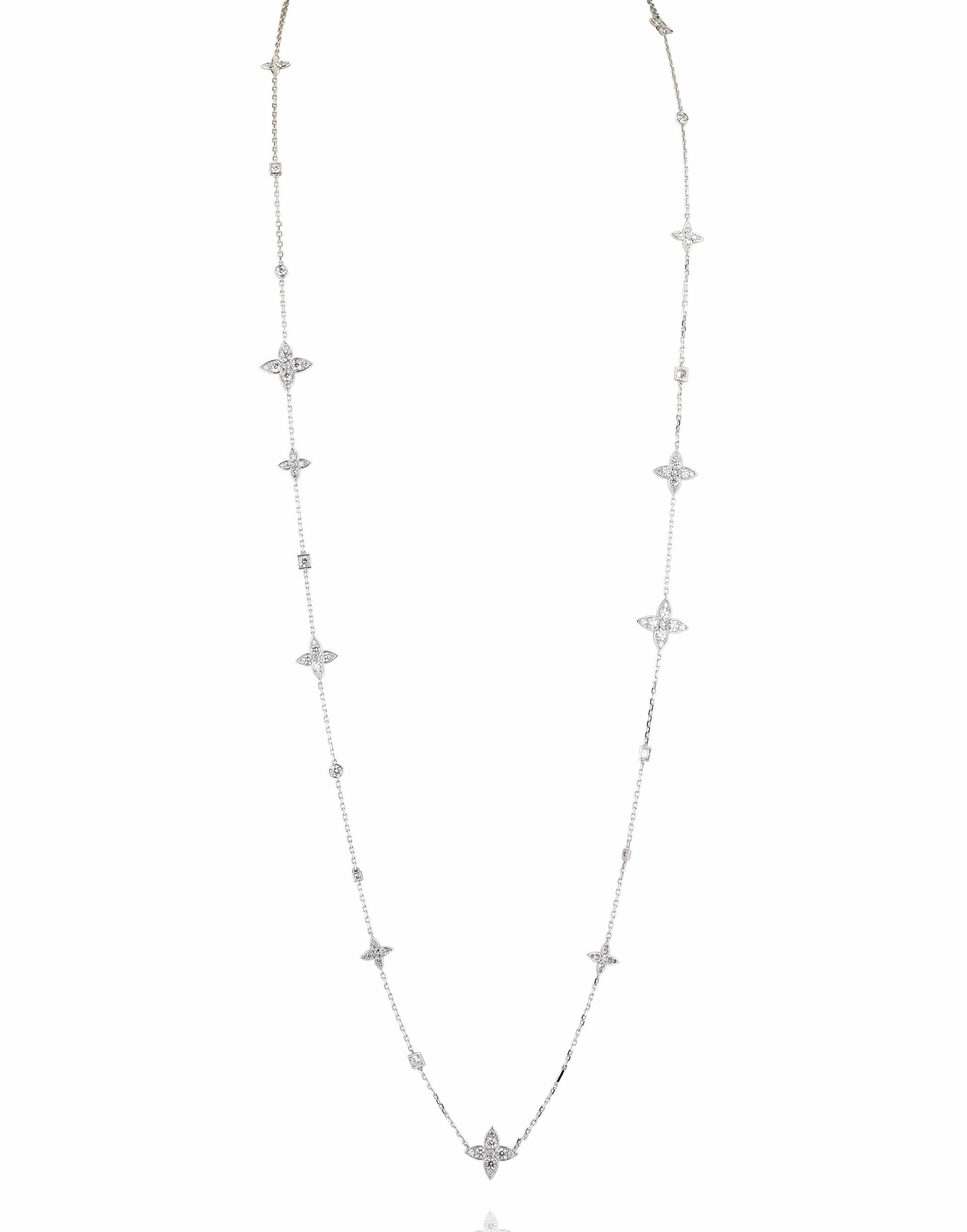 MARIANI-Lucilla Diamond Station Necklace-WHITE GOLD
