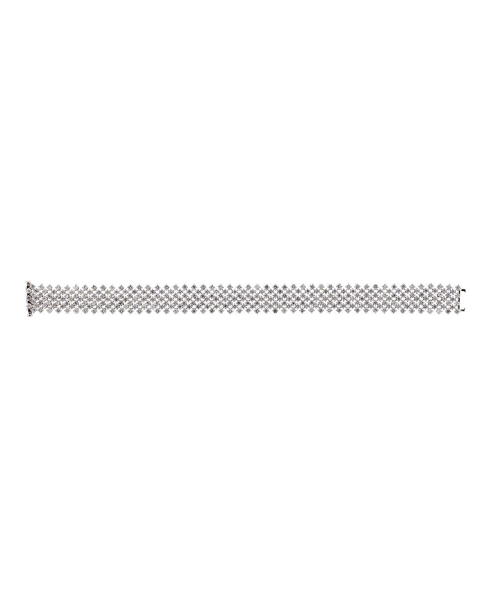 MARISSA DIAMONDS-Diamond Mesh Bracelet-WHITE GOLD