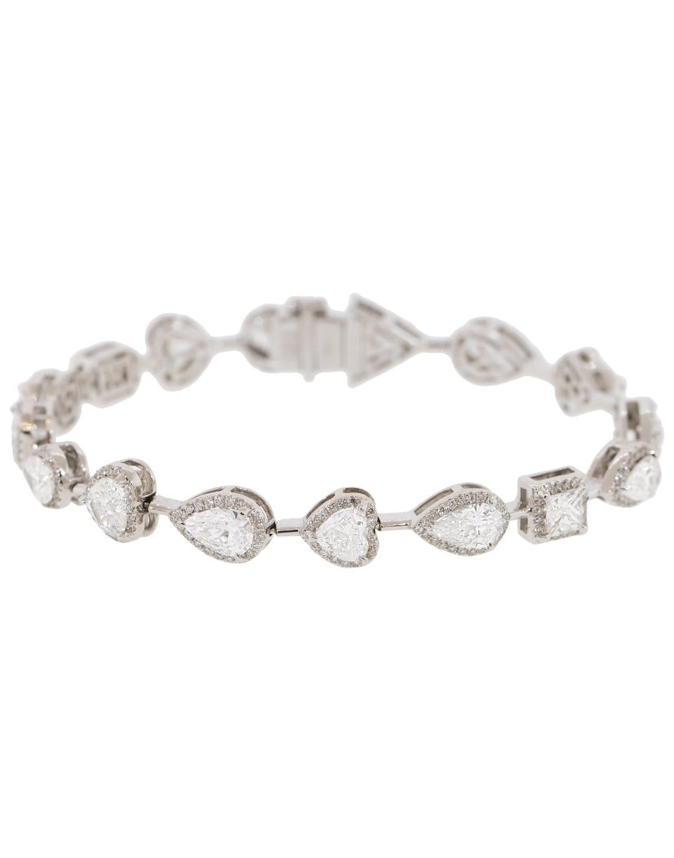 MARISSA DIAMONDS-Mixed Shape Diamond Tennis Bracelet-WHITE GOLD