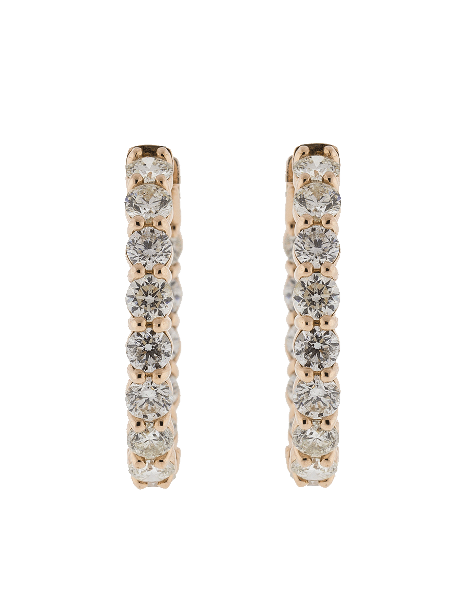 MARISSA DIAMONDS-Diamond Hoop Earrings-ROSE GOLD