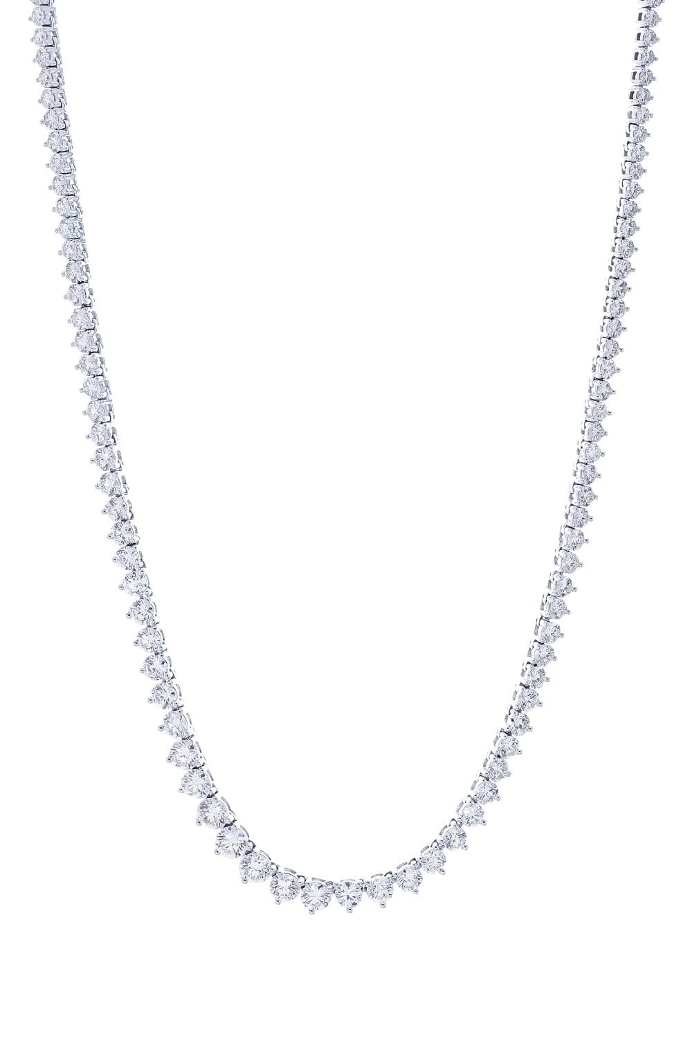MARISSA DIAMONDS-Graduated Riviera Necklace-WHITE GOLD