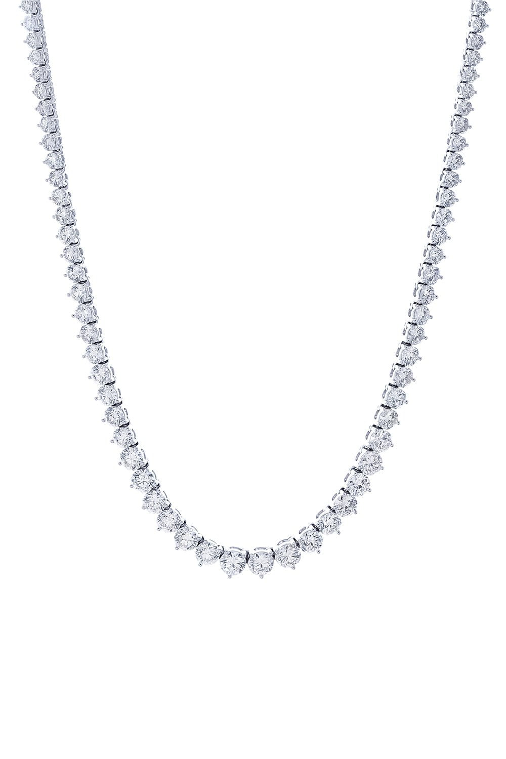 MARISSA DIAMONDS-Graduated Riviera Necklace-WHITE GOLD