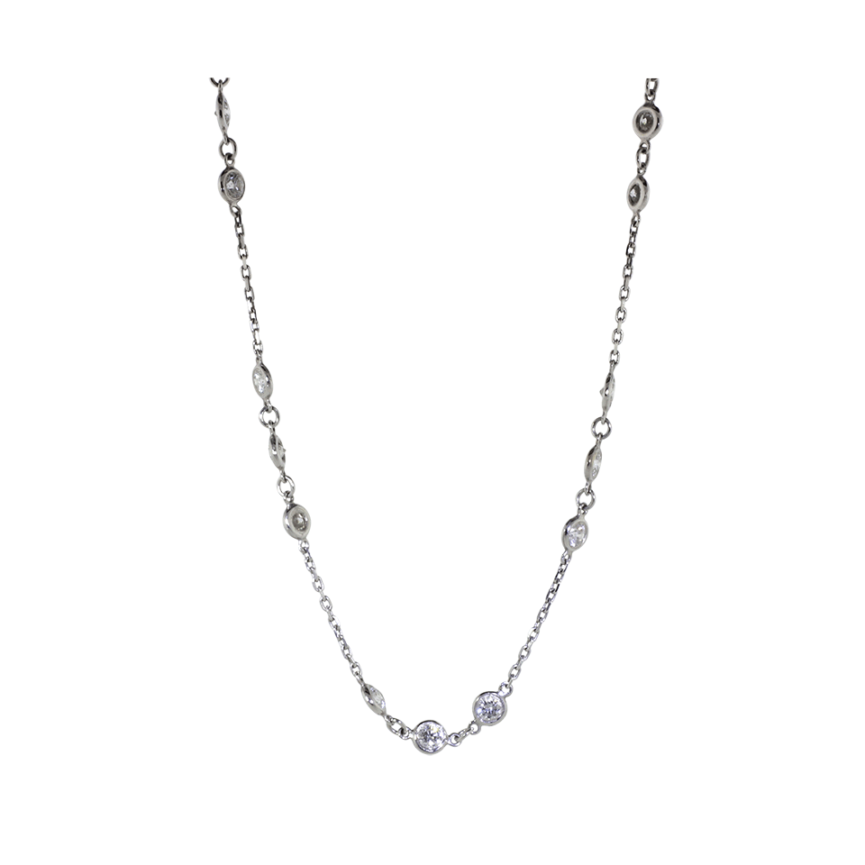 MARISSA DIAMONDS-Diamond By The Yard Necklace-WHITE GOLD