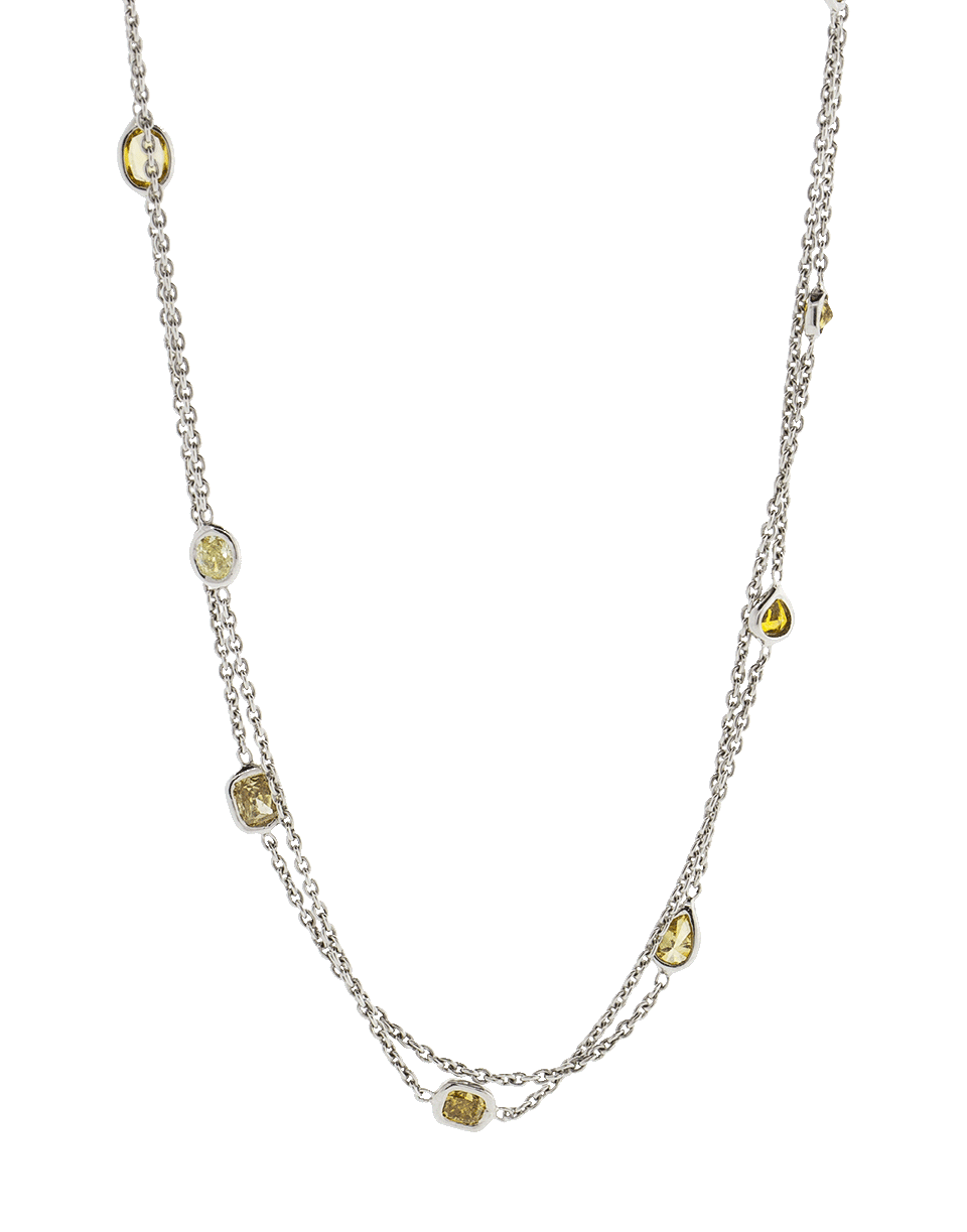 MARISSA DIAMONDS-Double Strand Diamond By The Yard Necklace-WHITE GOLD