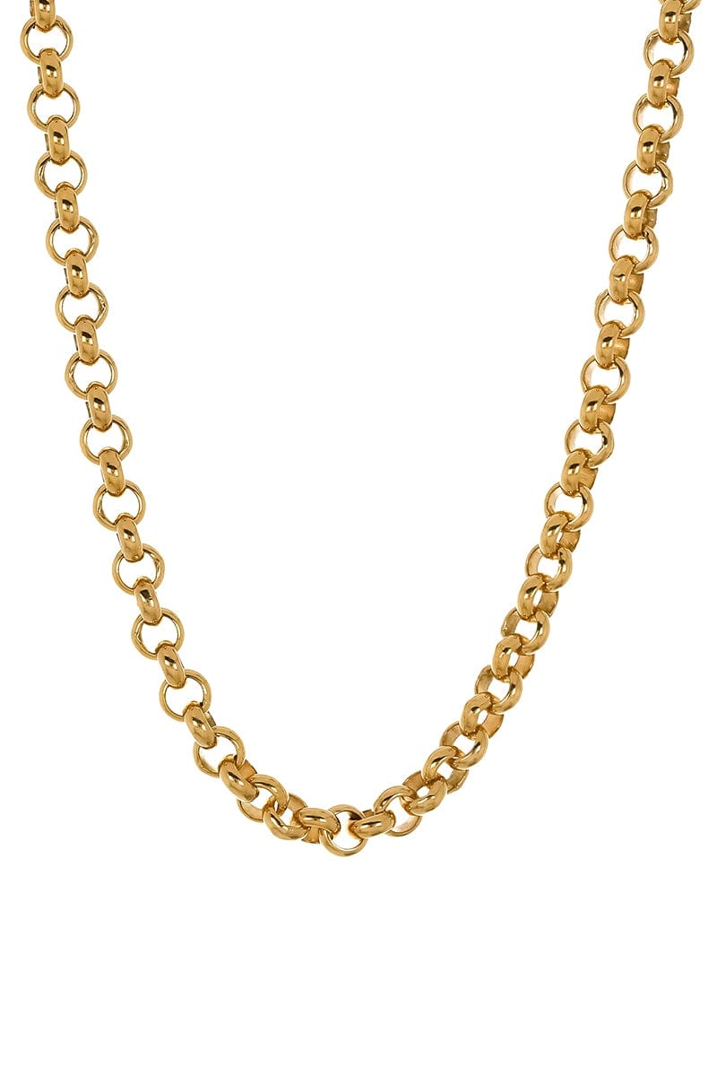 MARISSA DIAMONDS-30 Inch 4.0MM Yellow Gold Rolo Chain-YELLOW GOLD