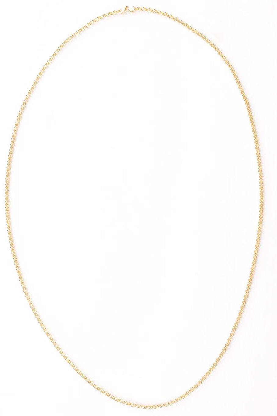 MARISSA DIAMONDS-36 Inch 3.0MM Yellow Gold Round Cable Chain-YELLOW GOLD