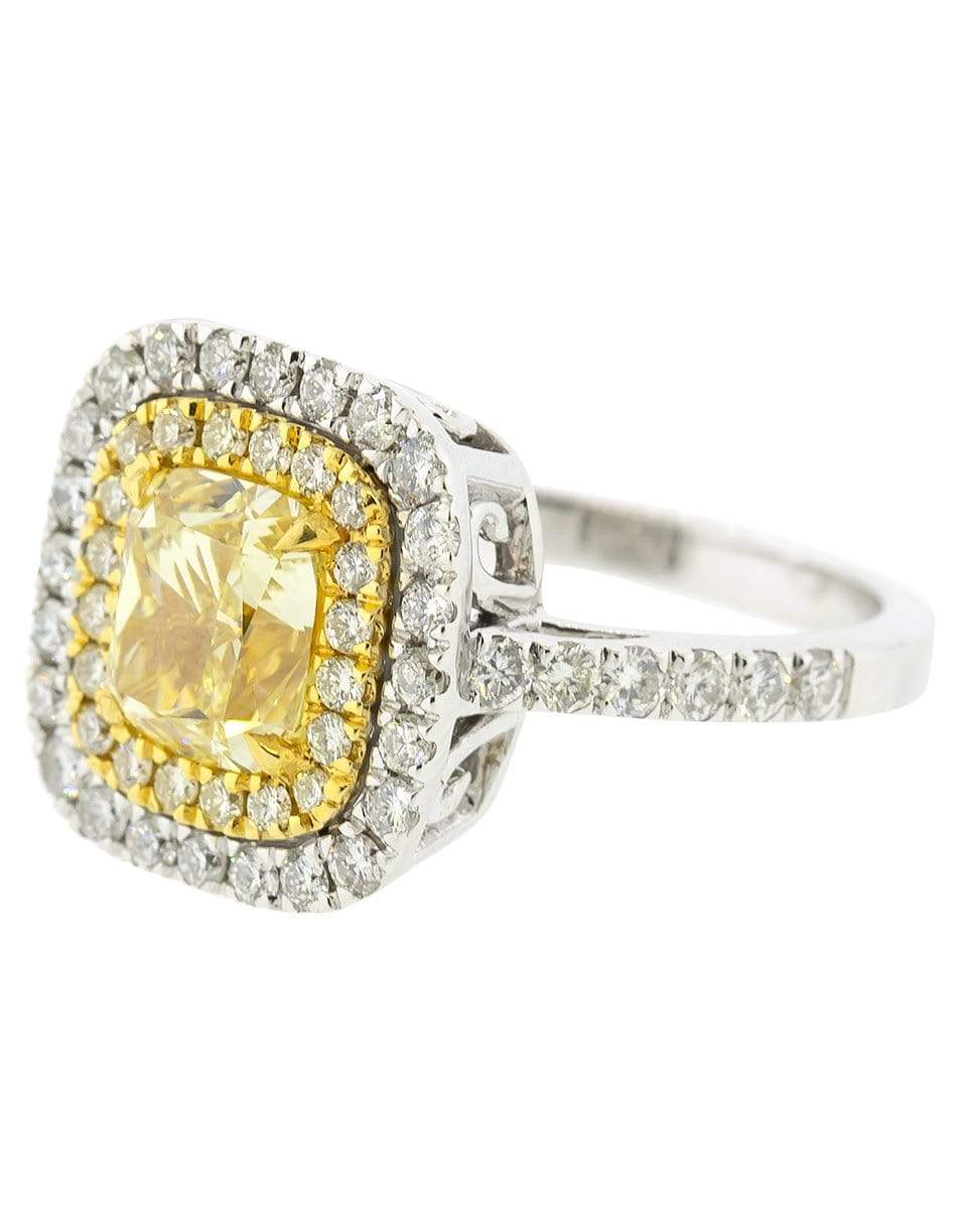 MARISSA DIAMONDS-Yellow Cushion Cut Diamond Ring-WHITE GOLD