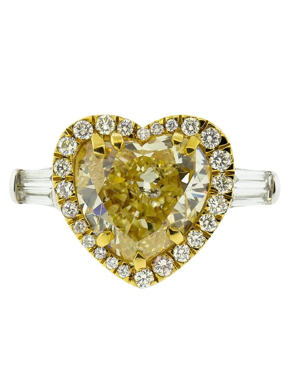 MARISSA DIAMONDS-Heart Shape Yellow Diamond Ring-WHITE GOLD