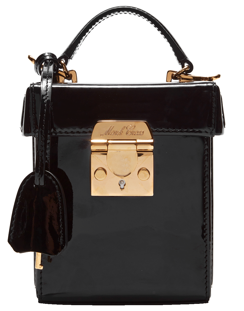 Grace Patent Leather  Cube Box Bag HANDBAGTOP HANDLE MARK CROSS   