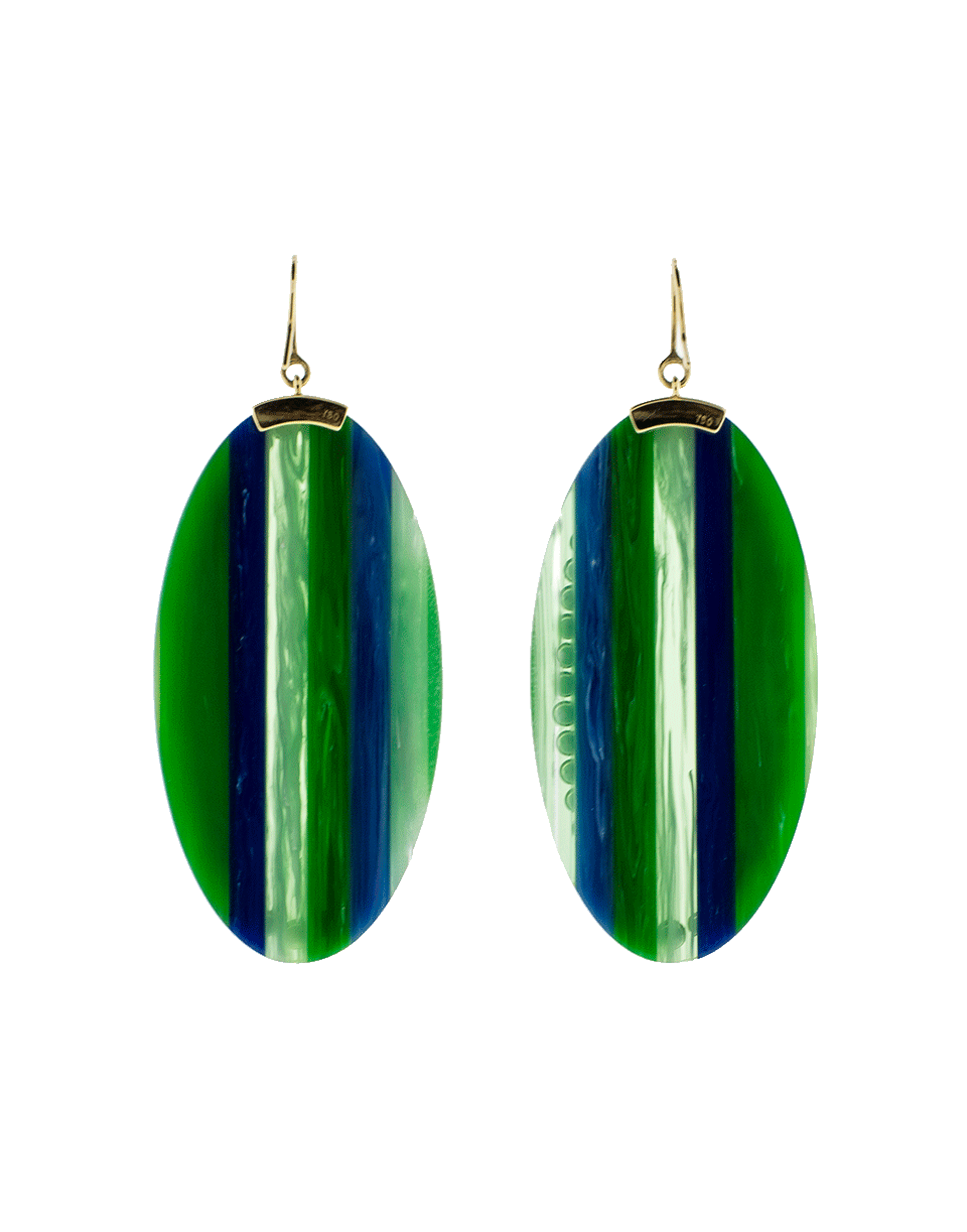 MARK DAVIS-Green And Blue Bakelite Earrings-YELLOW GOLD