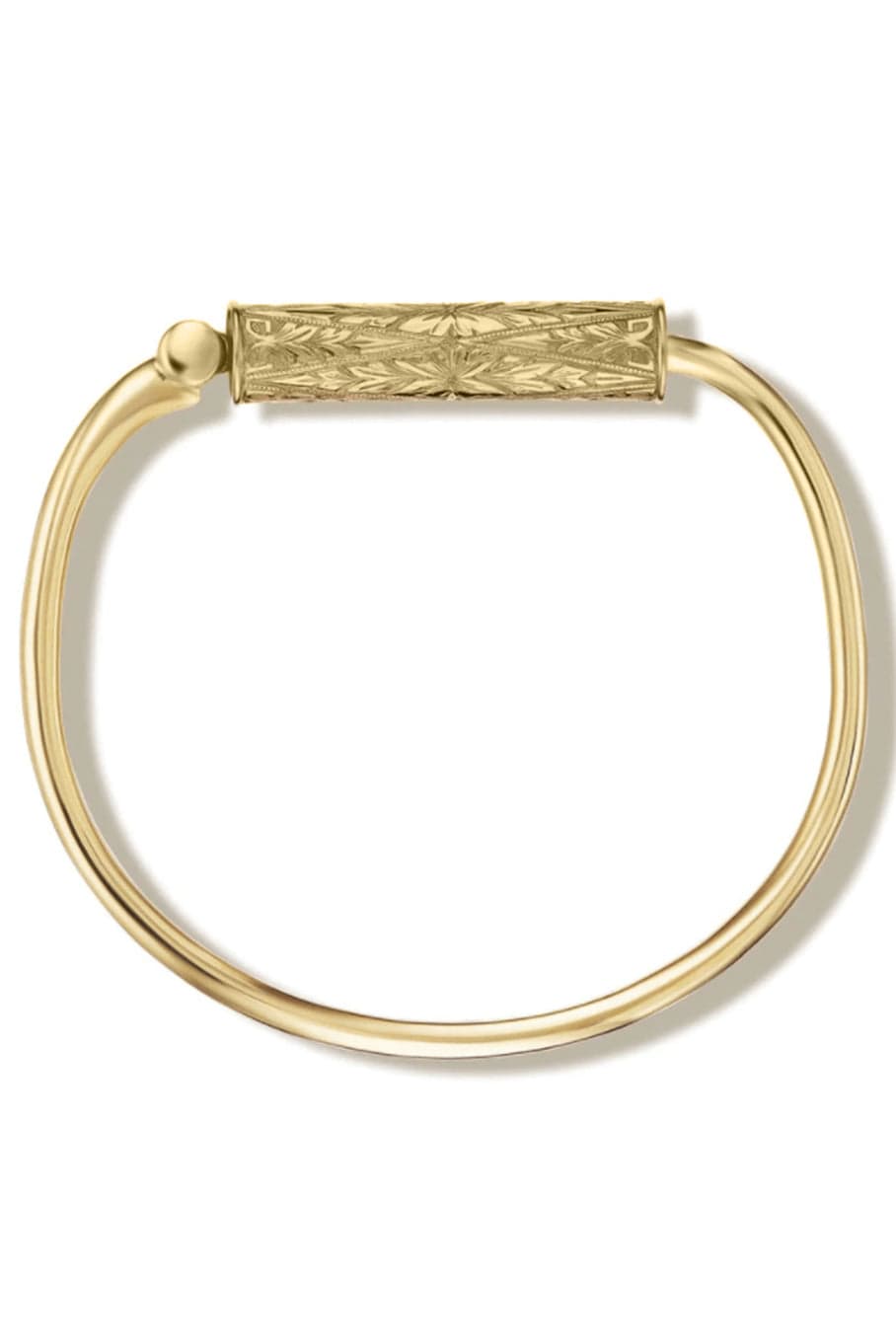 MARLA AARON-Hand Engraved Trundle Lock Bracelet-YELLOW GOLD