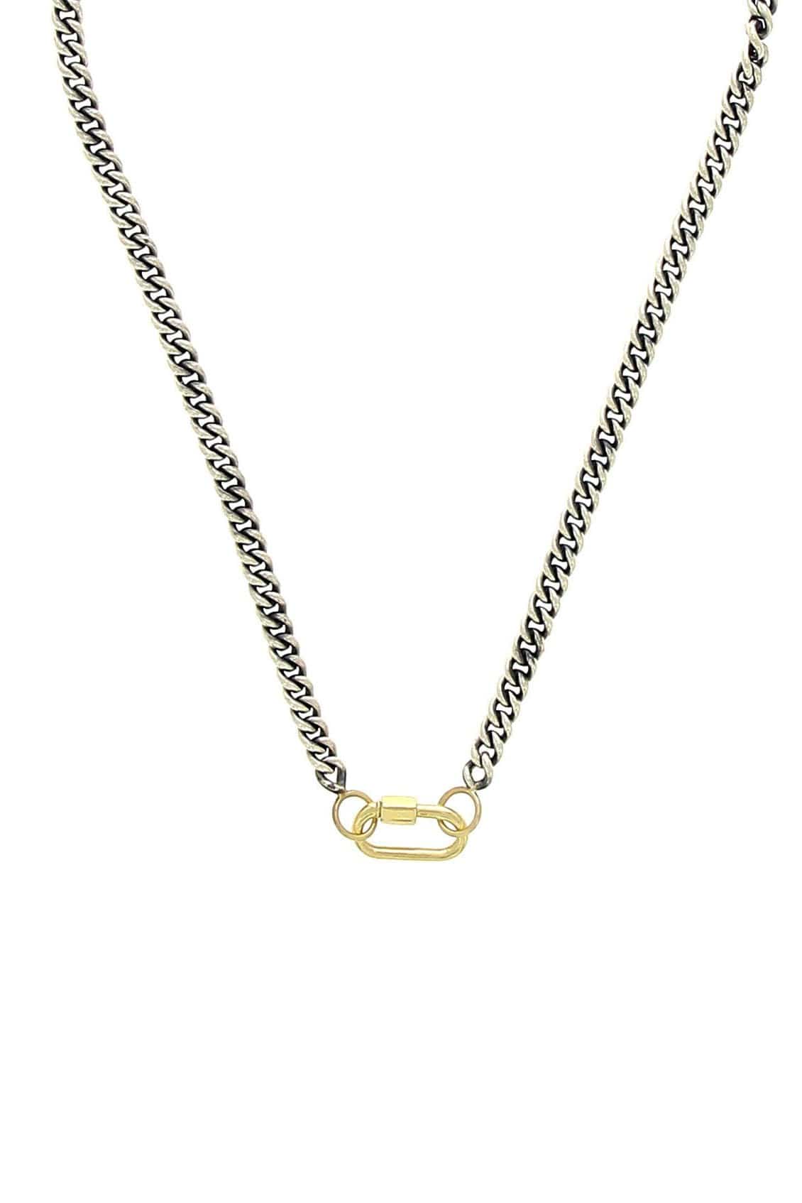 MARLA AARON-Heavy Curb Chain with Yellow Gold Loops-SILVER
