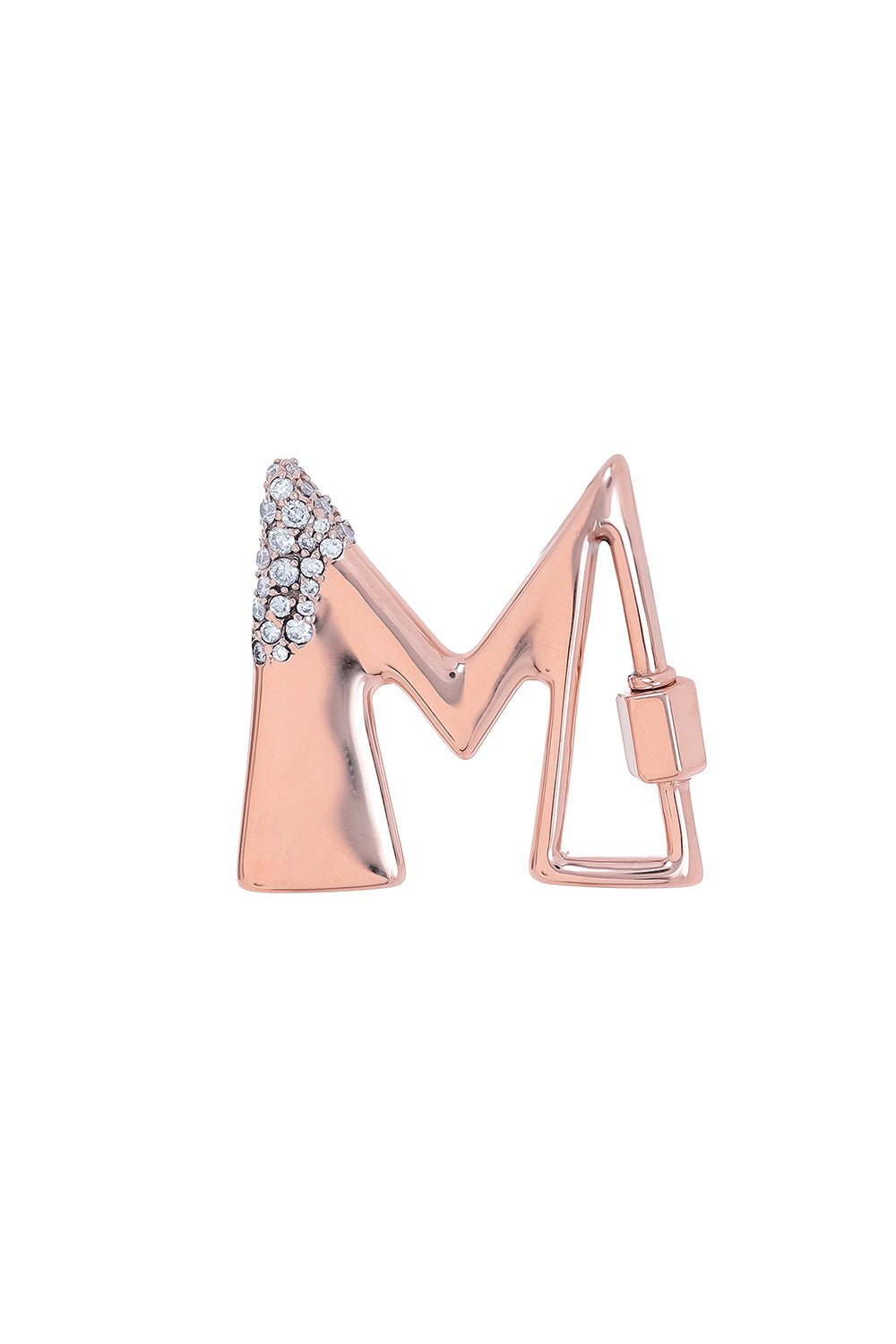 MARLA AARON-Diamond M Pendant-ROSE GOLD