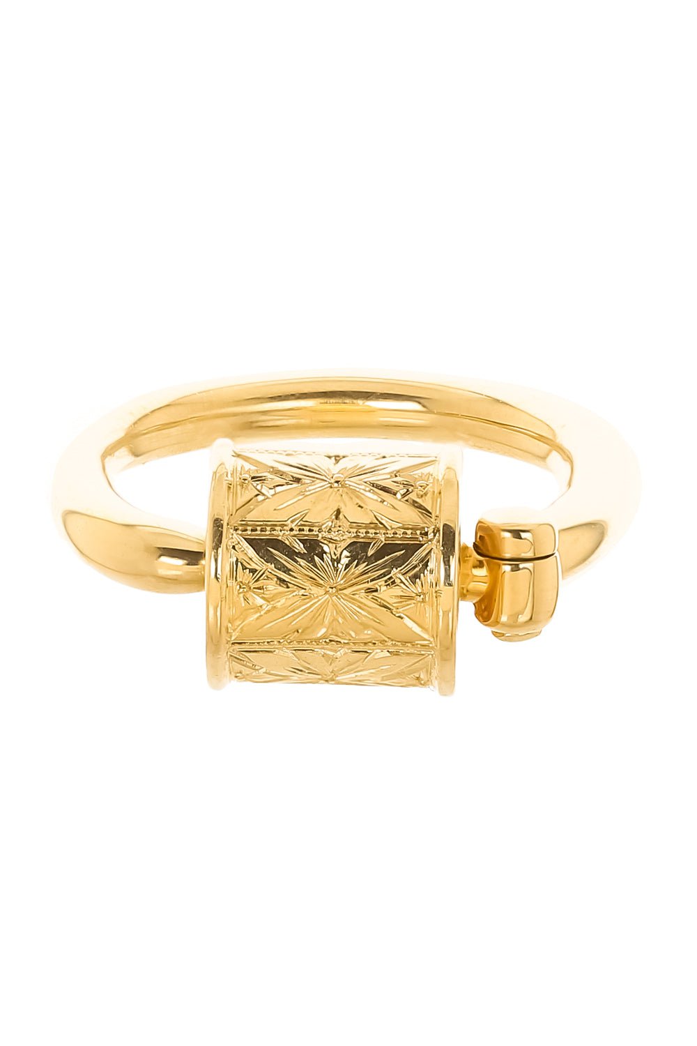 MARLA AARON-Engraved Trundle Ring-YELLOW GOLD