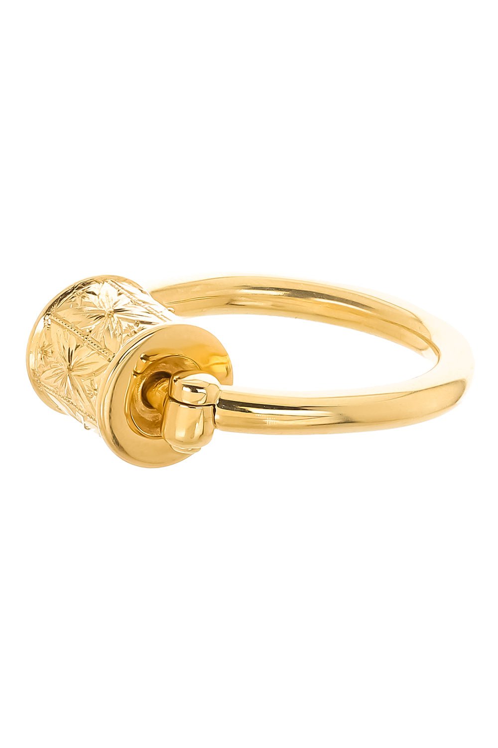 MARLA AARON-Engraved Trundle Ring-YELLOW GOLD