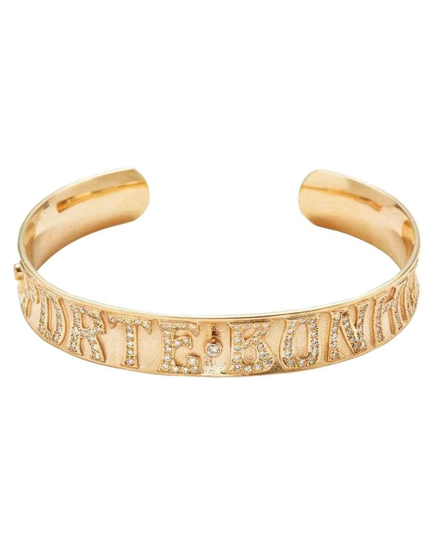 MARLO LAZ-Je Porte Bonheur Diamond Cuff-YELLOW GOLD