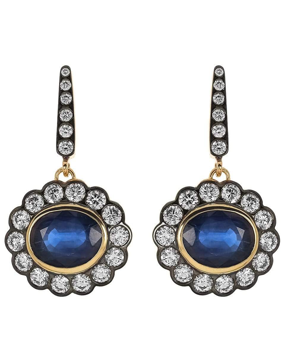 MARLO LAZ-Alexandra Blue Sapphire Drop Earrings-YELLOW GOLD