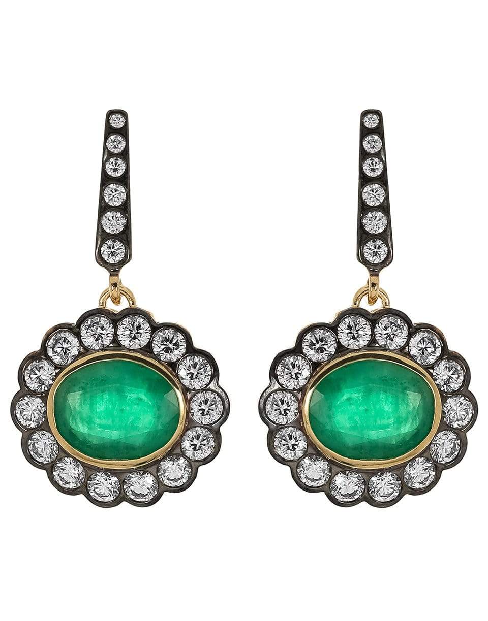 MARLO LAZ-Alexandra Emerald Drop Earrings-YELLOW GOLD