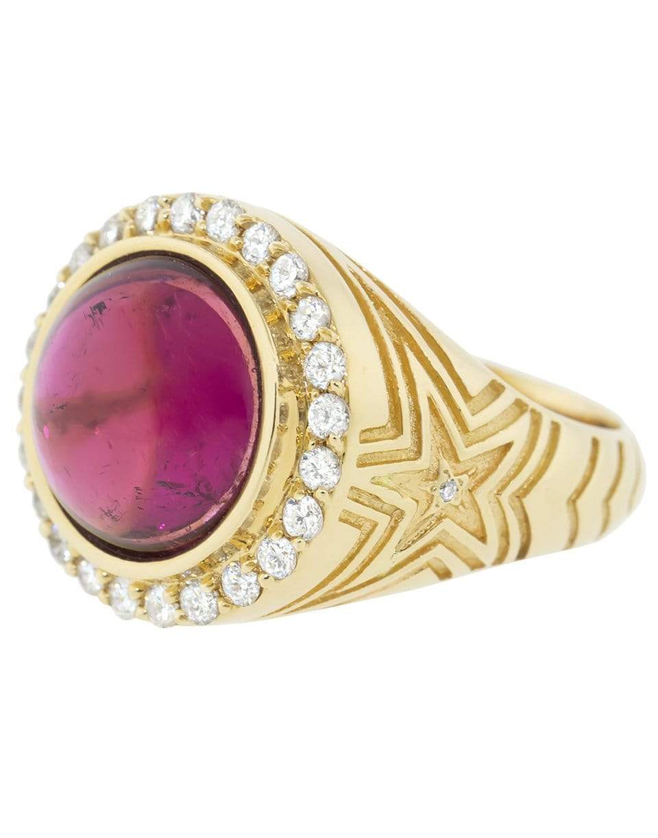 MARLO LAZ-Pink Tourmaline Gypsy Ring-YELLOW GOLD